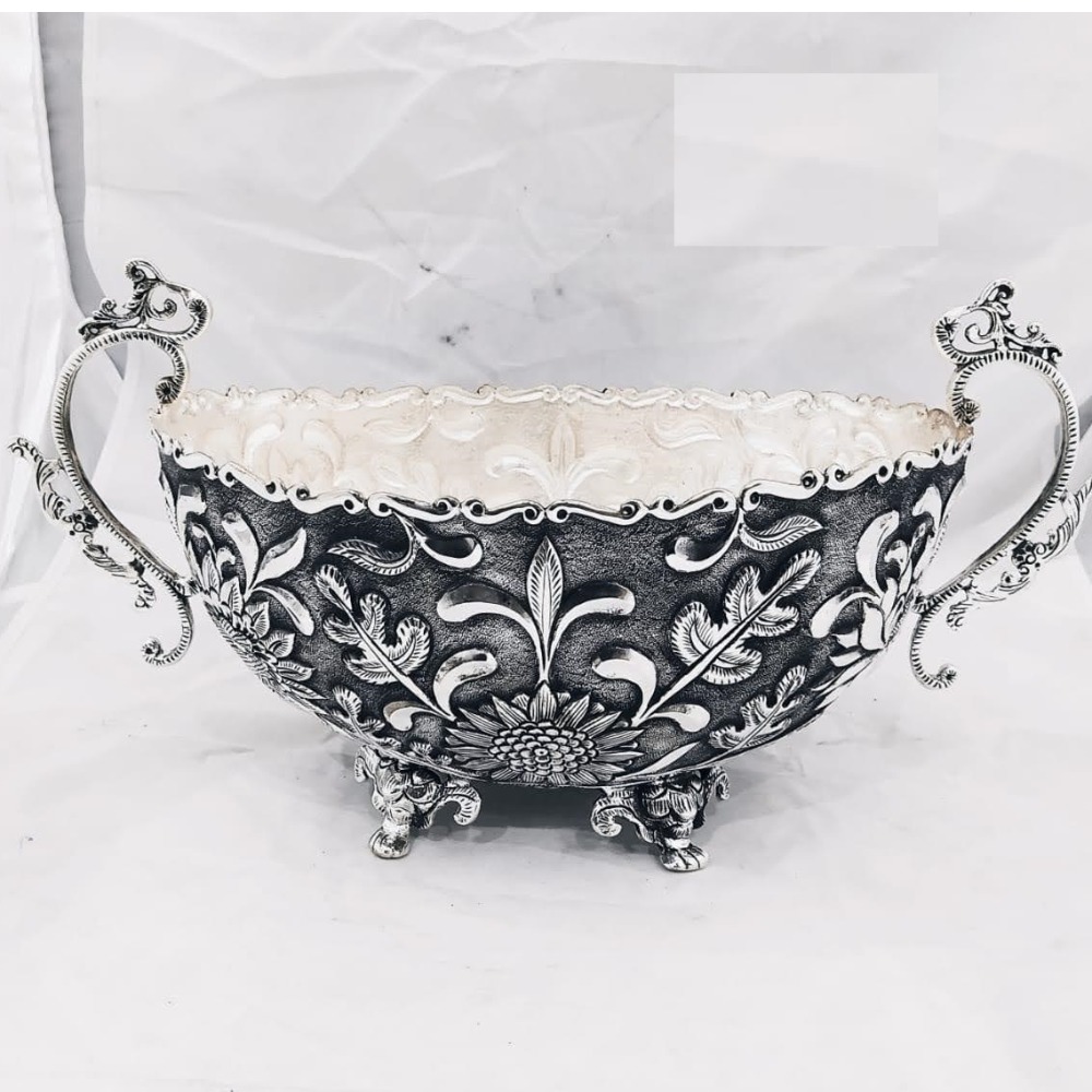 925 pure silver designer fruit basket for tabletop pO-162-07