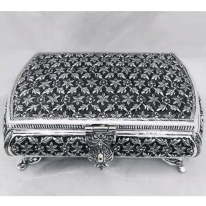 92.5 pure silver dry fruit box (pandan) in fancy shape pO-147-04
