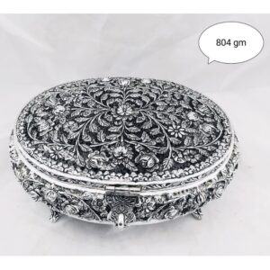 92.5 pure silver dry fruit box (pandan) in fancy shape po-147-03