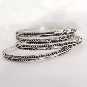 925 Pure Silver Antique Light Weight Chitayi Bangles PO-199-02