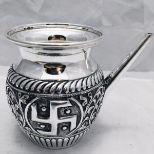 925 pure silver om swastik karwa in antique finish po-165-06
