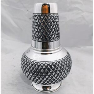 925 pure silver fancy kunja surayi set with glass po-311-02