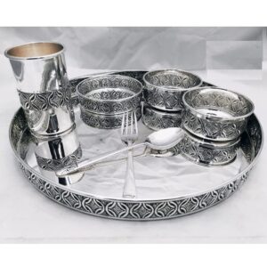 925 Pure Silver Dinner Set in Stylish Antique Nakashii PO-153-01