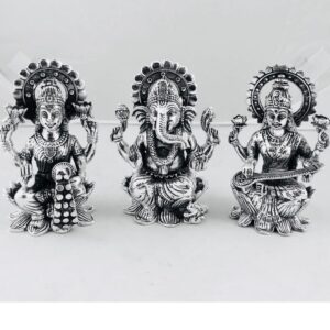 Pure SIlver Lakshmi Ganesh Saraswati Idol PO-174-18