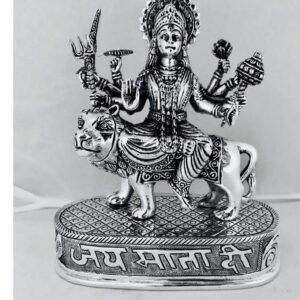 Pure silver exclusive antique finish idols sherawali mata po-174-12