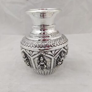 92.5 pure silver lakshmi vase In High Embossing pO-168-02