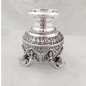 92.5 Pure Silver Lakshmi Vase with Hathi Legs PO-168-01