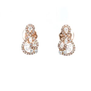Kostbar diamond stud in 18k hallmark rose gold