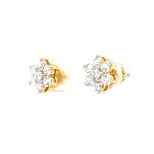 Seven diamond star stud in 18k hallmark yellow gold