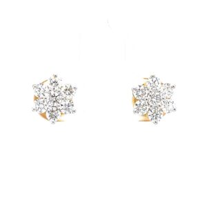 Seven diamond star stud in 18k hallmark yellow gold