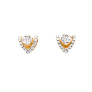 Pressure set with v shape line stud in premium quality diamonds