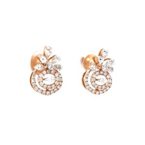 Preciosa stud in marquise pear and round diamond