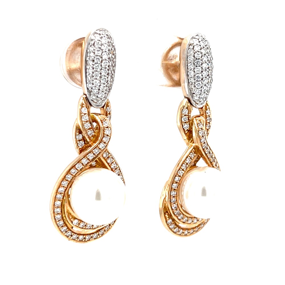 Mini latkans with a pearl in the centre in vvs quality diamonds - Image 2