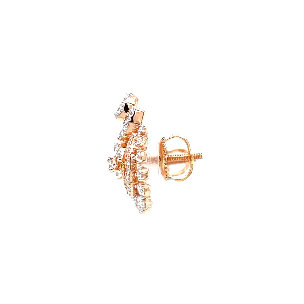 Three petals as motif in a circular diamond stud - Image 4