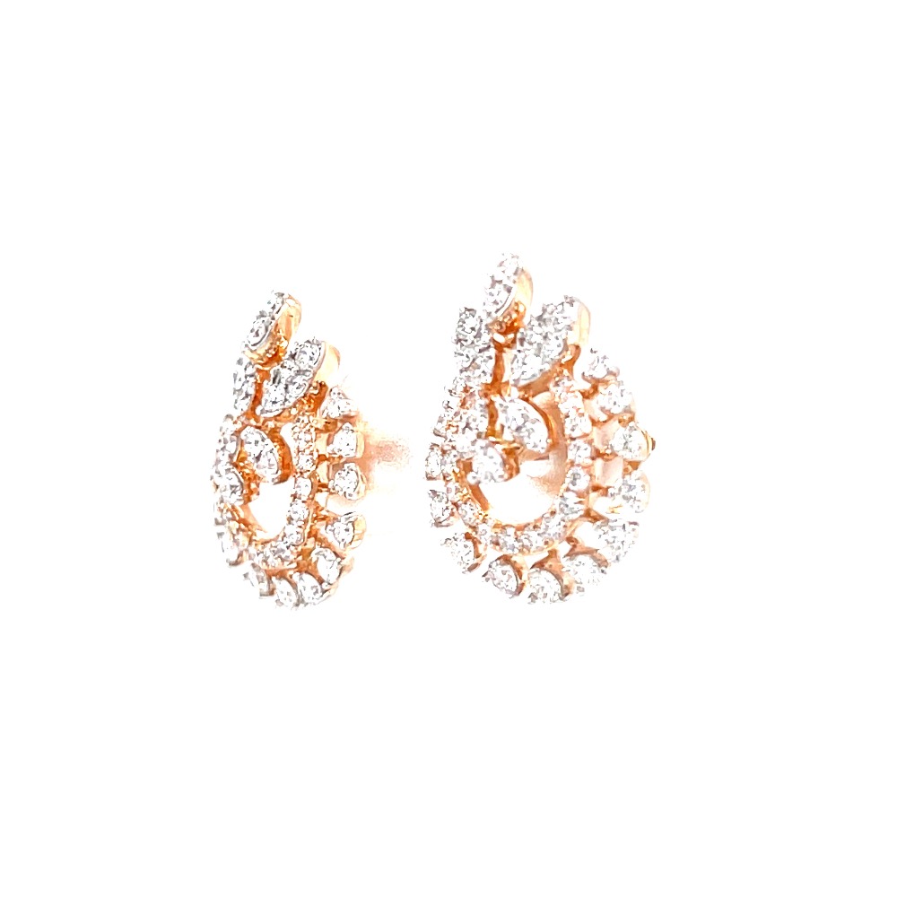 Three petals as motif in a circular diamond stud - Image 3