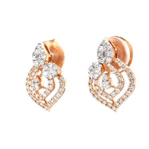 Premium tear drop with two pressure set diamond stud