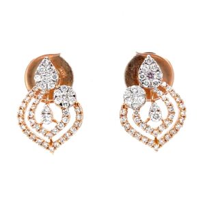 Premium tear drop with two pressure set diamond stud