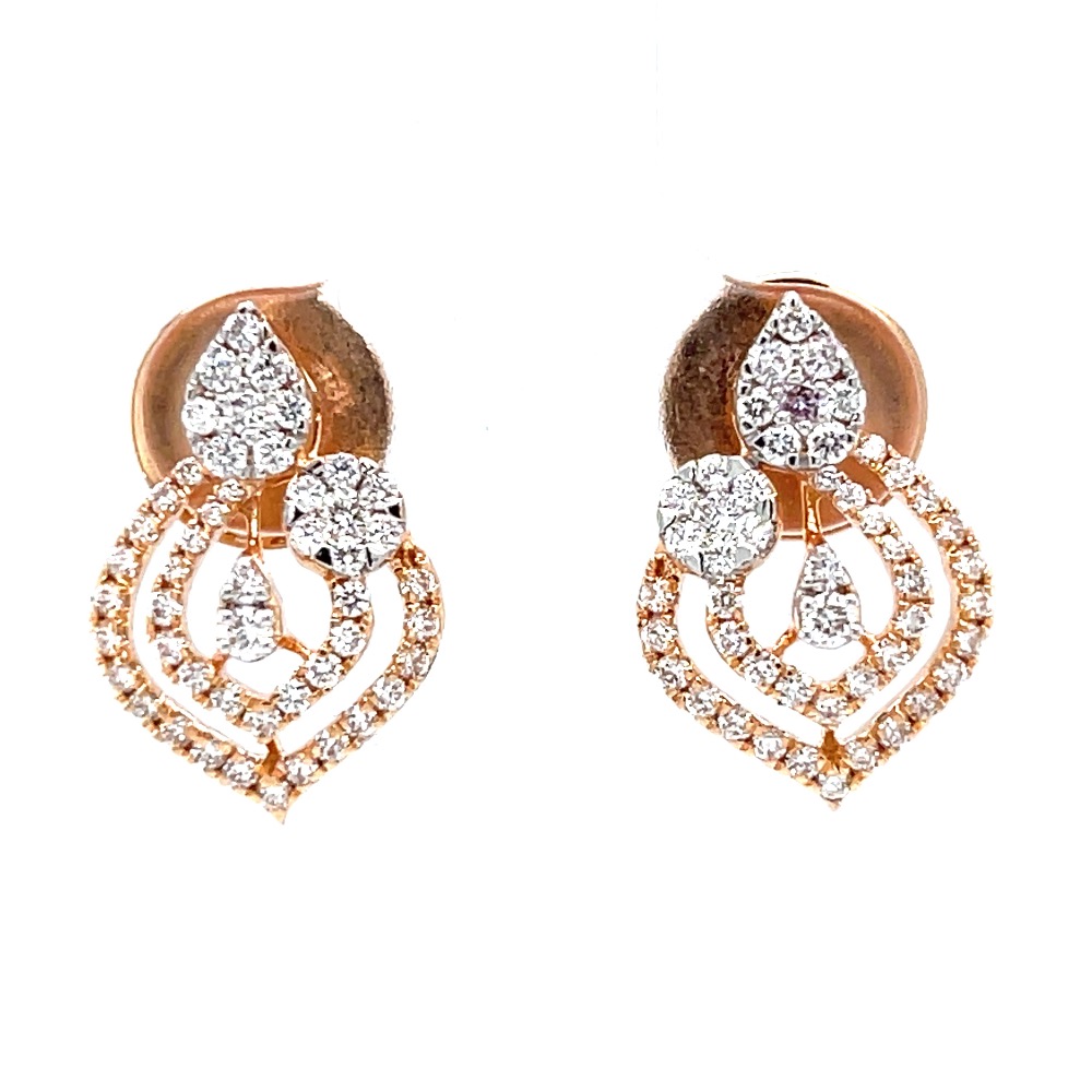 Premium tear drop with two pressure set diamond stud