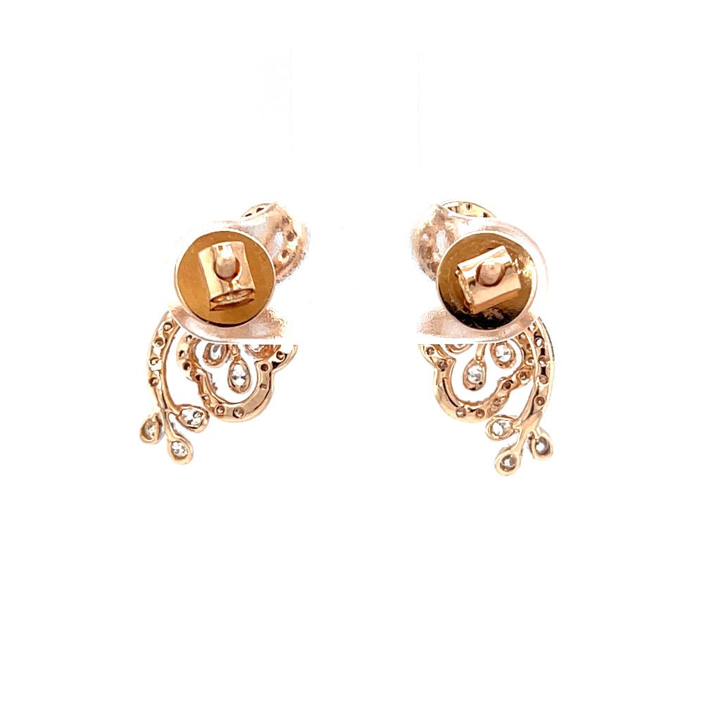 Fancy floral design stud for evening wear in rose gold - Image 5
