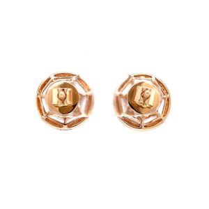 Star shaped diamond stud with a round bracket with princess cut