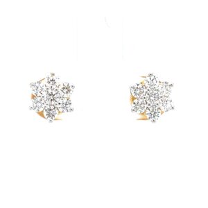 Seven diamond traditional maharashtrian kudi in yellow gold
