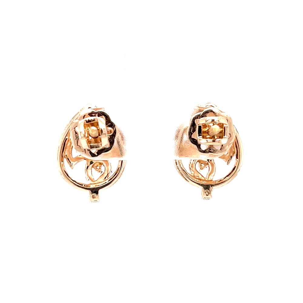 Petal shaped diamond studs in hallmark rose gold 0top230 - Image 5
