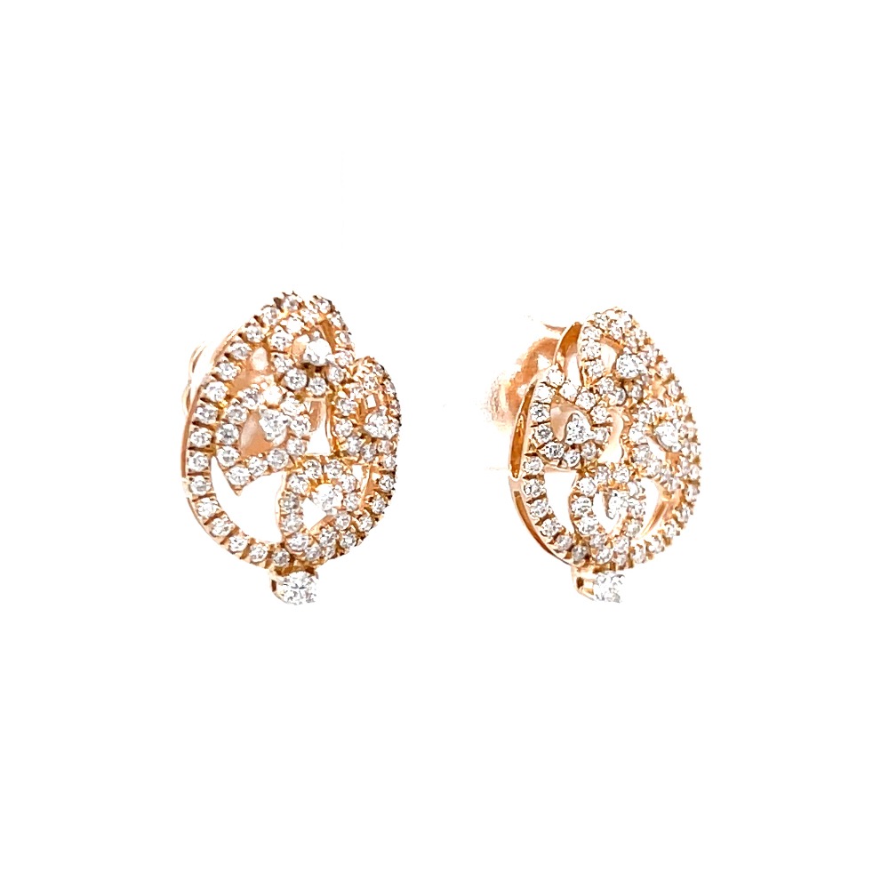 Petal shaped diamond studs in hallmark rose gold 0top230 - Image 2