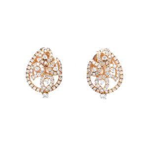 Petal shaped diamond studs in hallmark rose gold 0top230