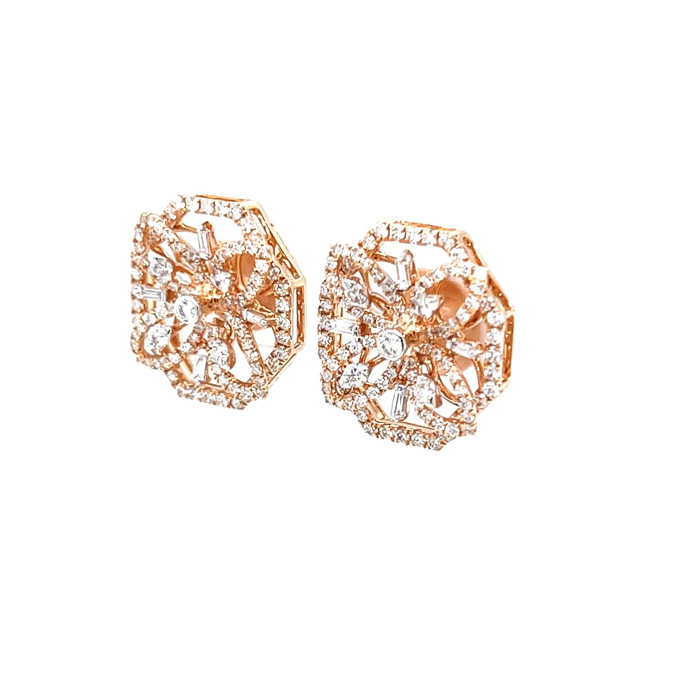 Designer diamond studs in hallmark 18k rose gold 0top194 - Image 3