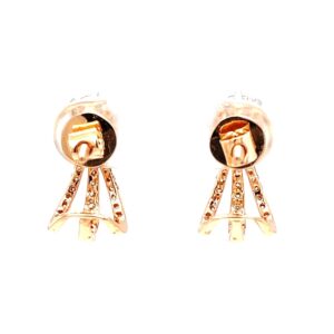 Pie cut pressure set diamonds in hoop with three lines 0top173