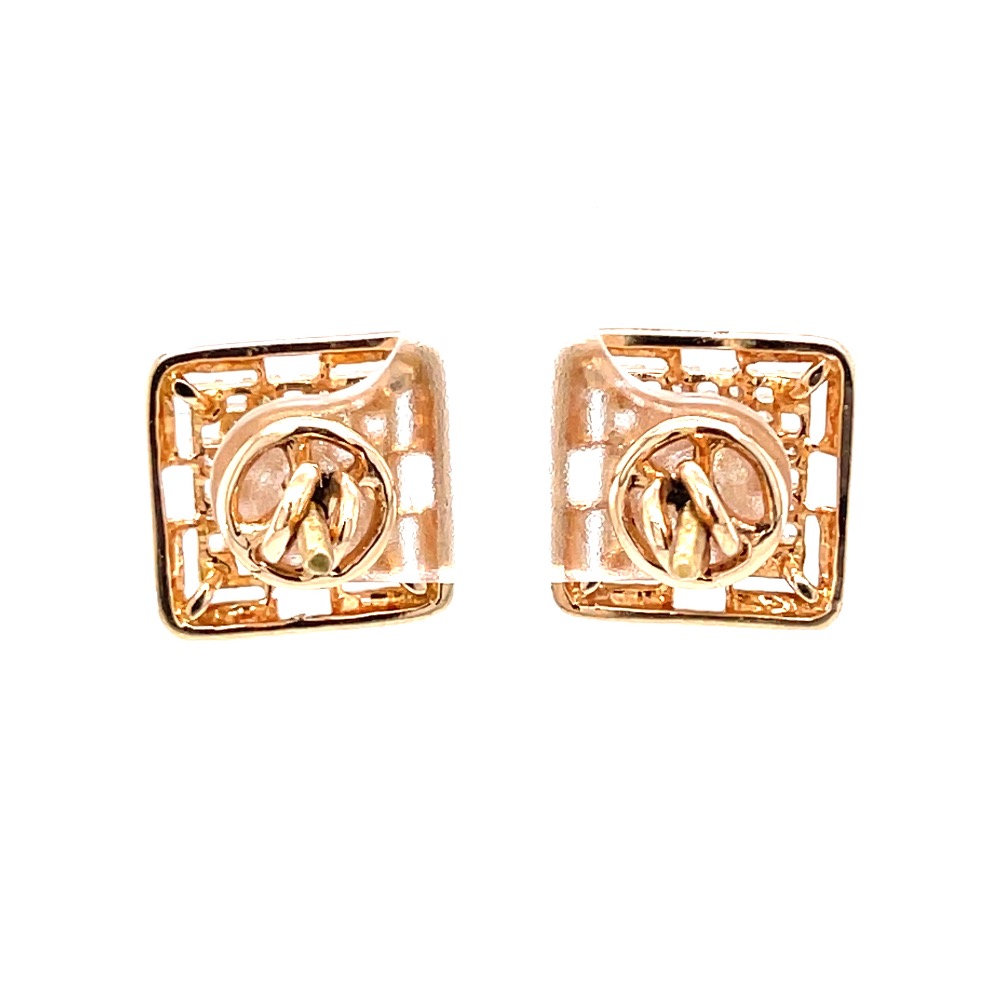 Pyramid dome diamond stud earring in 18k rose gold 0top167 - Image 5