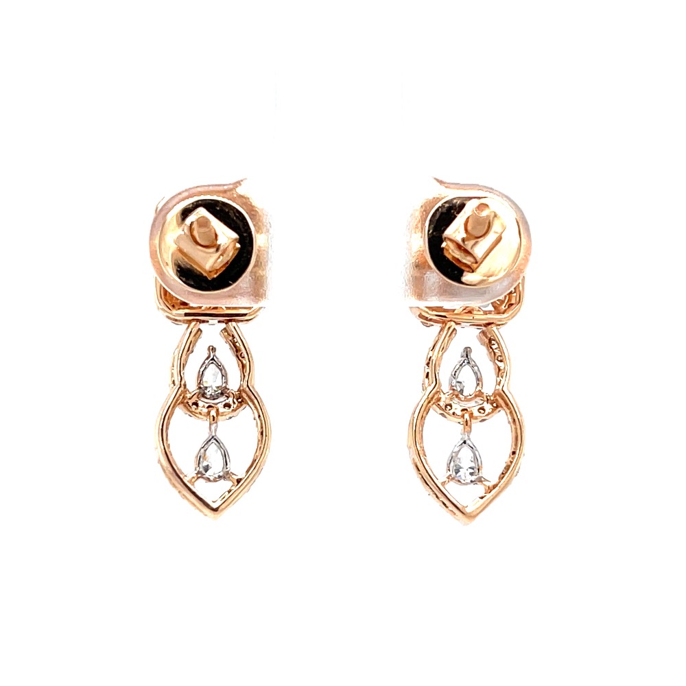 Marvellous diamond drop earrings in 18k hallmark rose gold 0top165 - Image 5