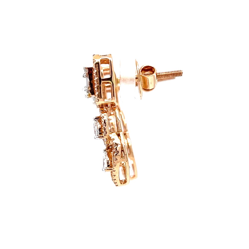 Marvellous diamond drop earrings in 18k hallmark rose gold 0top165 - Image 4