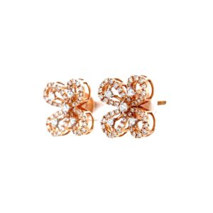 Four petal flower with single diamonds in the centre 0top161
