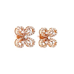 Four petal flower with single diamonds in the centre 0top161