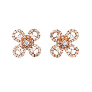 Four petal flower with single diamonds in the centre 0top161