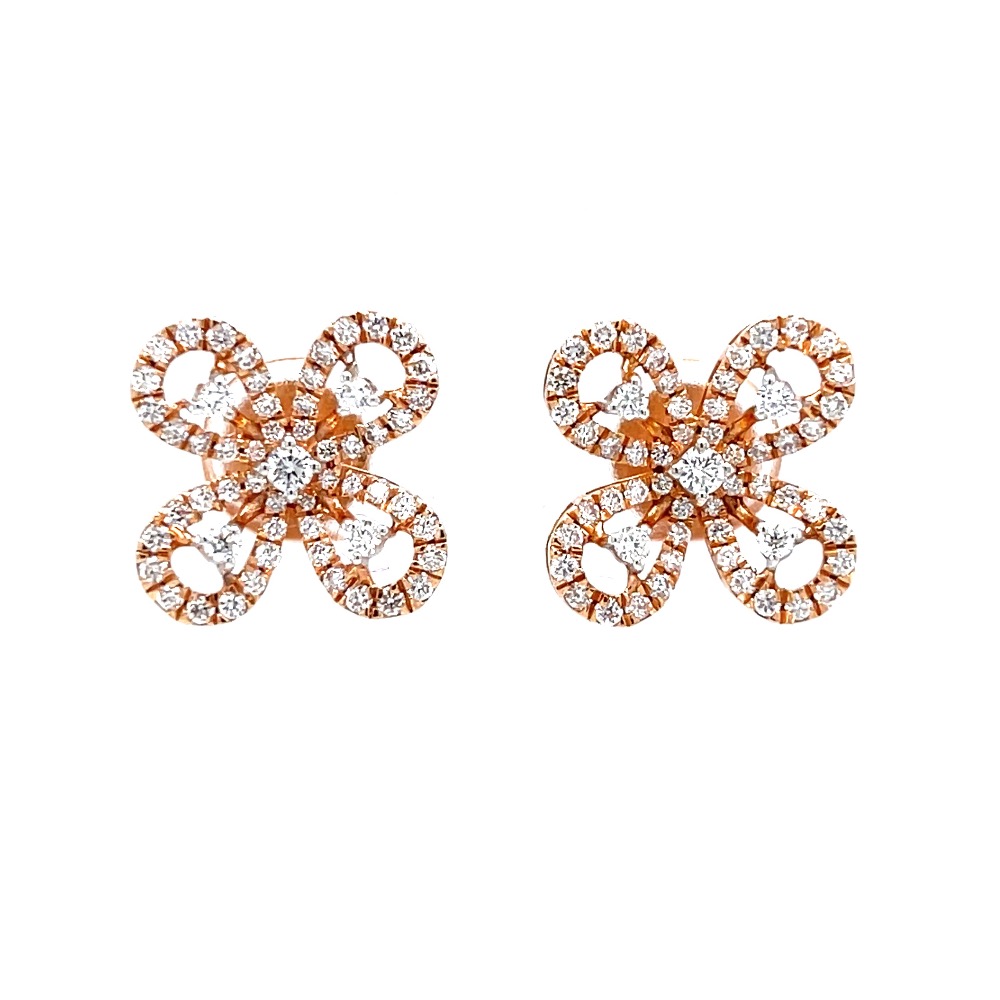 Four petal flower with single diamonds in the centre 0top161