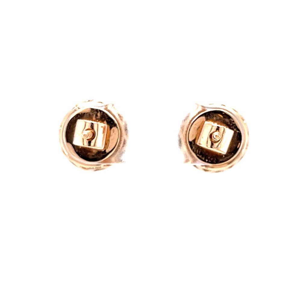 Solitaire studs with halo diamond border in pressure set 0top98 - Image 5