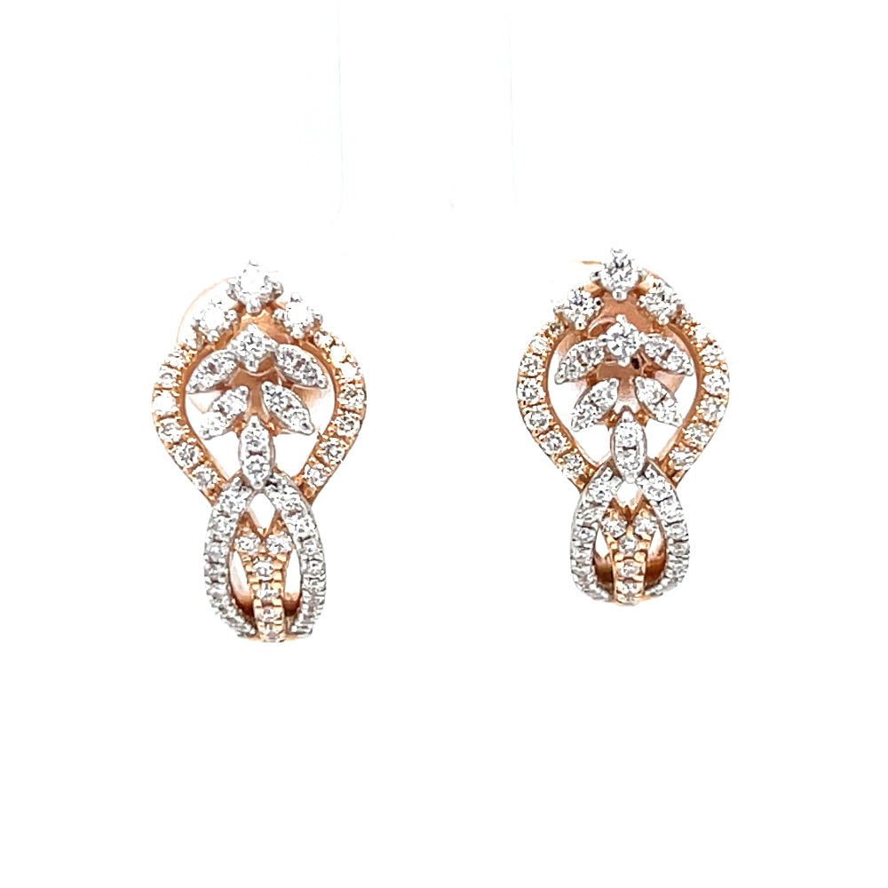 Half bali tops with feather like design in 18k rose gold 0top78