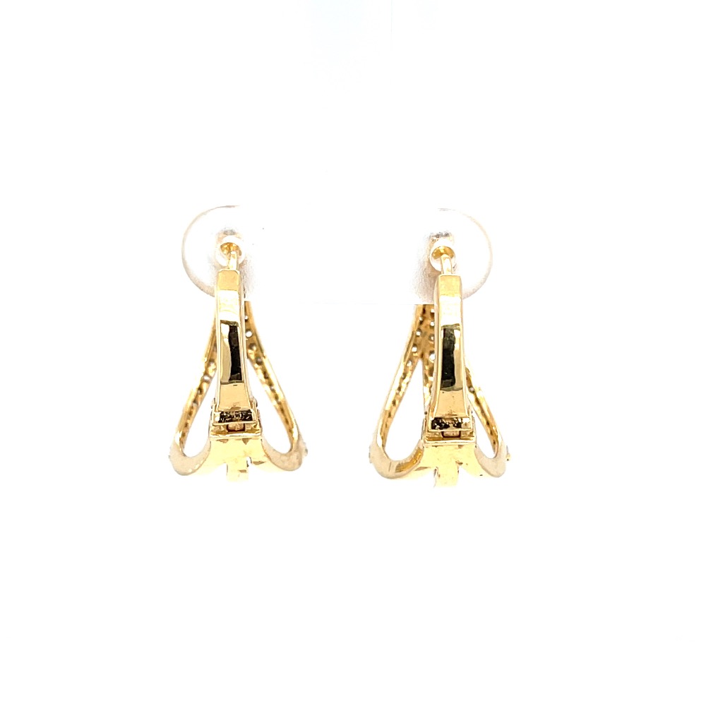Three lines full bali in diamonds in 18k hallmark yellow gold 0top40 - Image 5