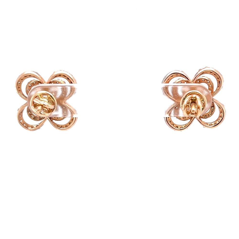 Alyssum Flower Inspired Diamond Earrings in 18k Rose Gold 9TOP113 - Image 5