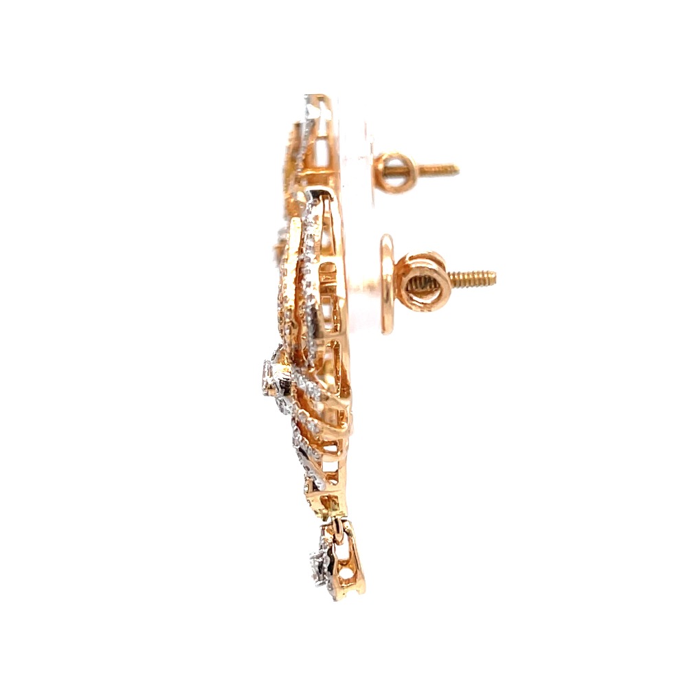 Suspendisse diamond earrings with drop in 18k rose gold 9top102 - Image 4