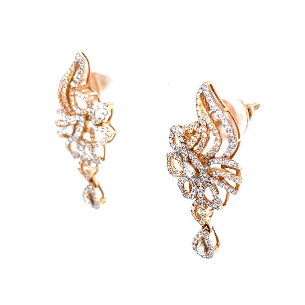 Suspendisse diamond earrings with drop in 18k rose gold 9top102 - Image 3