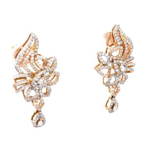Suspendisse diamond earrings with drop in 18k rose gold 9top102