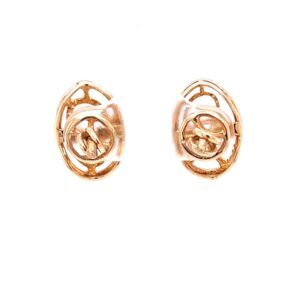 Circular diamond earrings with up & down oval boarder 9top101