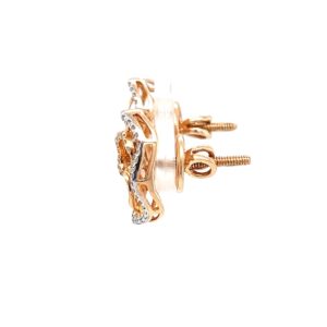Circular diamond earrings with up & down oval boarder 9top101