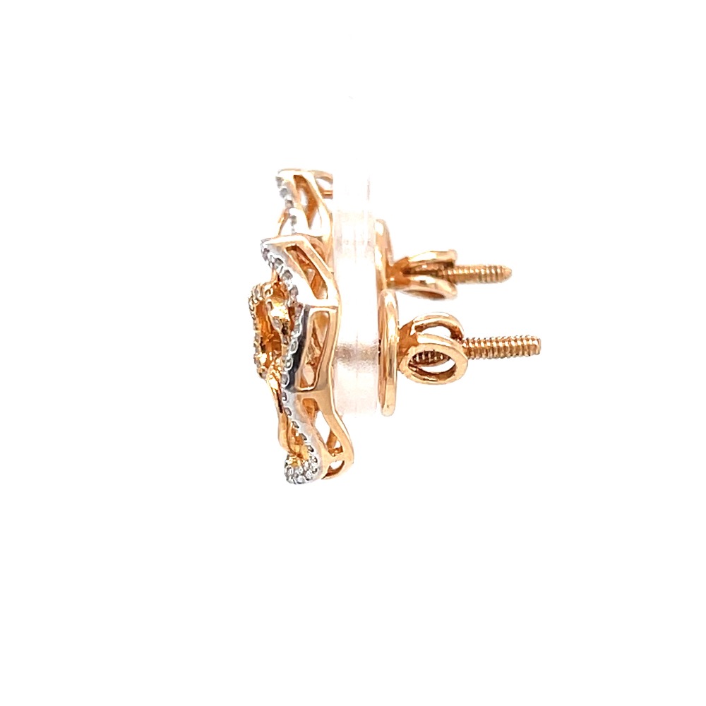 Circular diamond earrings with up & down oval boarder 9top101 - Image 4