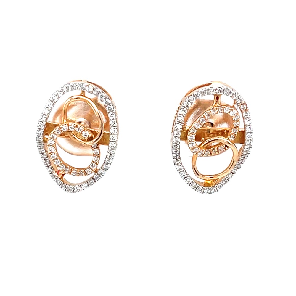 Circular diamond earrings with up & down oval boarder 9top101