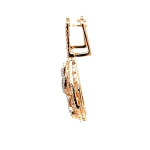 Six petal flower & drop diamond pendant in 18k rose gold 9top61