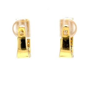 Three lines full ear loops in diamond & 18k hallmark gold 9top62